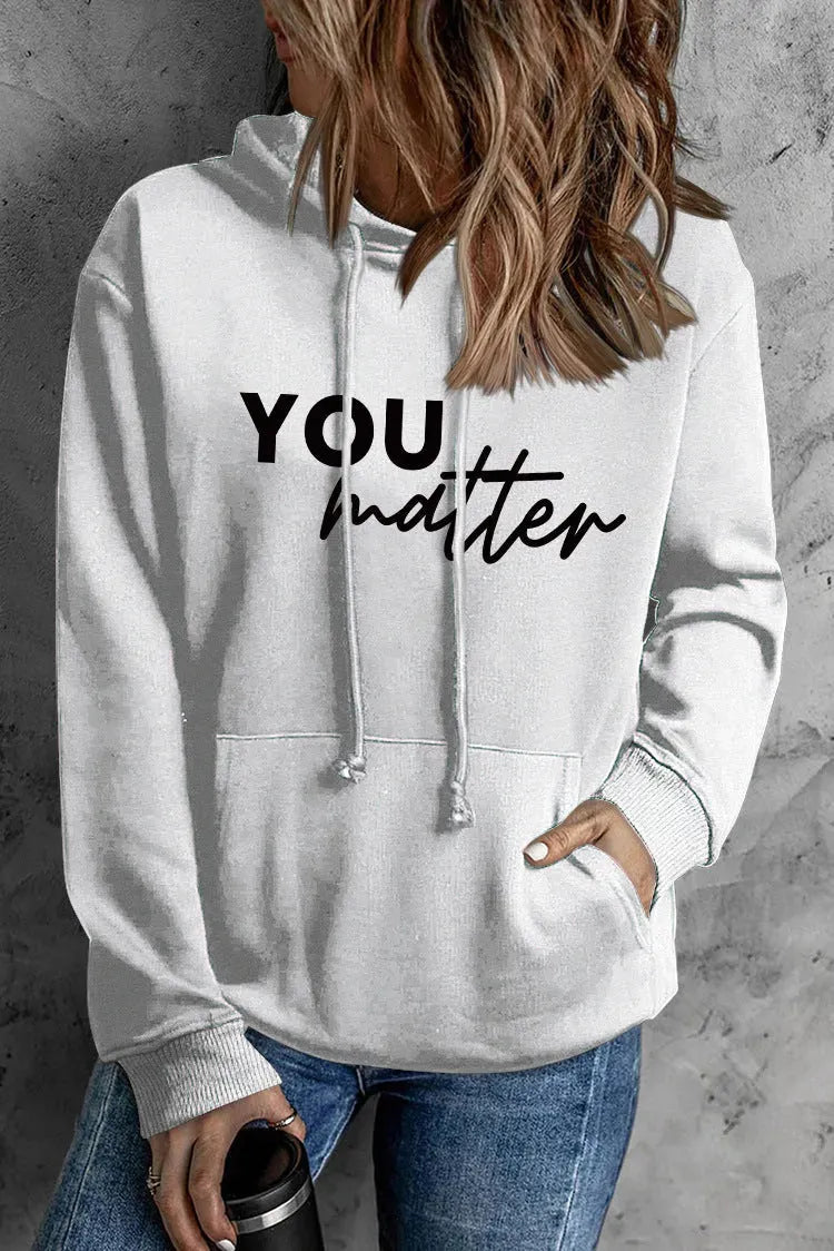 Front And Back Letters Women's Printed Wear Hooded - Bellarte Enchanté Front And Back Letters Women's Printed Wear Hooded